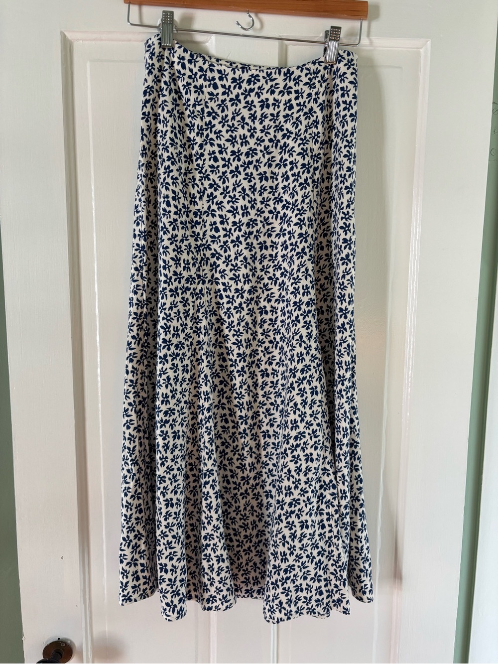 Reformation Bryson Skirt with Blue Floral Print - Picture 2 of 4